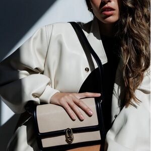 JULES KAE Anthropologie Crossbody Black and Tan Bag (MIA)